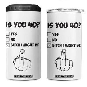 Funny 40th Birthday 4 in 1 Can Cooler Tumbler Funny Is You 40 Year Old 1986 Birthday Gifts TB10 One Size: 16 oz White Print Your Wear