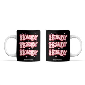 Howdy Cowgirl Coffee Mug Western Girl Country Rodeo Pink Cowgirl TB10 Black Print Your Wear