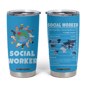 Social Worker Gifts Tumbler Cup Appreciation Gifts For Social Works Practitioner TB10 Blue Print Your Wear