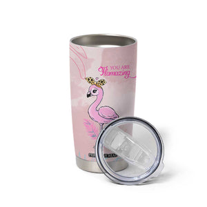 Positive Flamingo Gifts Tumbler Cup Emotional Support Flamingo Affirmation TB10 Print Your Wear