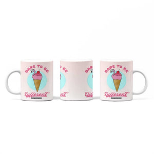 Positive Flamingo Gifts Coffee Mug Dare To Be Different Flamingo Affirmation Gift TB10 Print Your Wear