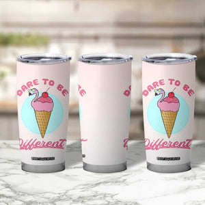 Positive Flamingo Gifts Tumbler Cup Dare To Be Different Flamingo Affirmation Gift TB10 Print Your Wear