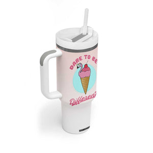 Positive Flamingo Gifts Tumbler With Handle Dare To Be Different Flamingo Affirmation Gift TB10 Print Your Wear