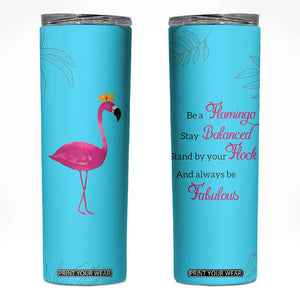 Gifts For Flamingo Lover Skinny Tumbler Positive Flamingo Affirmation Gifts TB10 Teal Print Your Wear