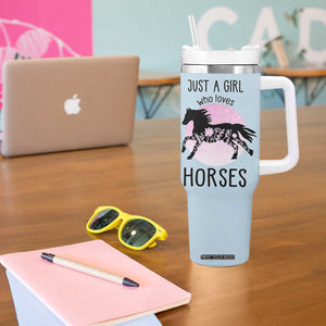 Horse Gifts For Girls Tumbler With Handle Horse Lovers Equestrian Girls Cowgirl Gift TB10 Print Your Wear