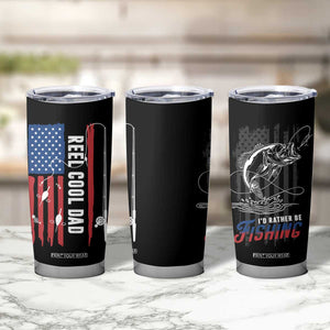 Fishing Gifts For Dad Tumbler Cup Reel Cool Dad US Flag Father's Day TB10 Print Your Wear