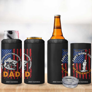 Funny Fishing Fathers Day 4 in 1 Can Cooler Tumbler I Can't Work Today My Arm Is In A Cast Dad Gifts TB10 Print Your Wear