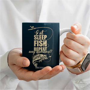 Fishing Gifts For Men Coffee Mug Eat Sleep Fish Repeat Bass Fishing TB10 Print Your Wear
