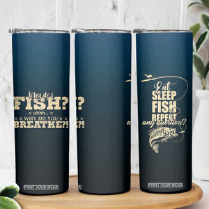Fishing Gifts For Men Skinny Tumbler Eat Sleep Fish Repeat Bass Fishing TB10 Print Your Wear