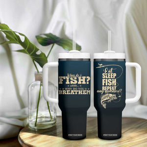 Fishing Gifts For Men Tumbler With Handle Eat Sleep Fish Repeat Bass Fishing TB10 Print Your Wear