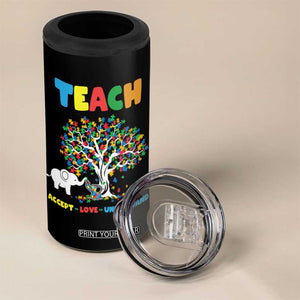 Autism Teacher 4 in 1 Can Cooler Tumbler Accept Love Understand Cute Puzzle TB10 Print Your Wear