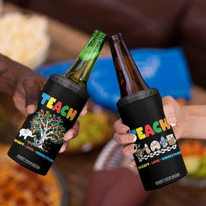 Autism Teacher 4 in 1 Can Cooler Tumbler Accept Love Understand Cute Puzzle TB10 Print Your Wear