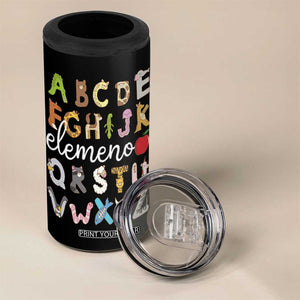 Teacher Alphabet 4 in 1 Can Cooler Tumbler Colorful Animal Teachers Toddlers Spill Proof Cup TB10 Print Your Wear