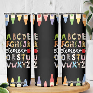 Teacher Alphabet Skinny Tumbler Colorful Animal Teachers Toddlers Spill Proof Cup TB10 Print Your Wear
