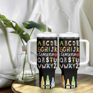 Teacher Alphabet Tumbler With Handle Colorful Animal Teachers Toddlers Spill Proof Cup TB10 Print Your Wear