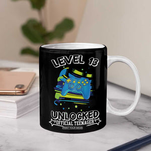 13th Birthday Gift Coffee Mug Boys Level 13 Unlocked Official Teenager Gaming TB10 Print Your Wear
