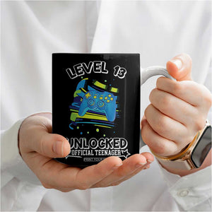 13th Birthday Gift Coffee Mug Boys Level 13 Unlocked Official Teenager Gaming TB10 Print Your Wear