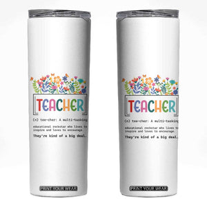 Teacher Appreciation Skinny Tumbler Back To School Wildflower Inspirational Teaching TB10 White Print Your Wear