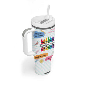Teacher Tumbler With Handle Positive Daily Affirmations Cup, Inspirational, Sobriety, Motivational Gifts TB10 Print Your Wear