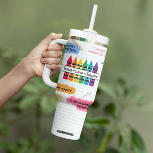 Teacher Tumbler With Handle Positive Daily Affirmations Cup, Inspirational, Sobriety, Motivational Gifts TB10 Print Your Wear