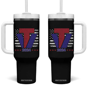 Trump Vance 2024 Presidential Election Tumbler With Handle American Flag TB10 One Size: 40 oz Black Print Your Wear