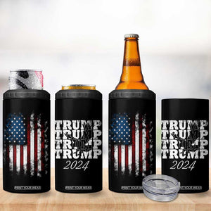 Trump 2024 Election 4 in 1 Can Cooler Tumbler American Flag US Eagle TB10 Print Your Wear