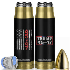 45-47 Trump 2024 Flag Bullet Tumbler American US Flag Retro Style American President Election TB10 Black Print Your Wear