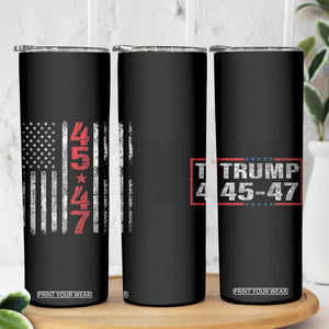 Trump 2024 Election Skinny Tumbler 45-47 American US Flag 47th TB10 Print Your Wear
