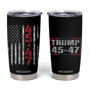 Trump 2024 Election Tumbler Cup 45-47 American US Flag 47th TB10 Black Print Your Wear