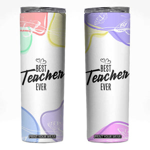 Best Teacher Appreciation Gifts Skinny Tumbler From Students Cute Pastel Butterfly TB10 White Print Your Wear