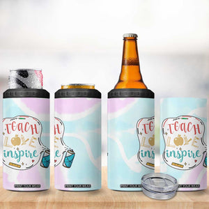 Teacher 4 in 1 Can Cooler Tumbler Teach Love Inspire Back To School Christmas Birthday Gift TB10 Print Your Wear