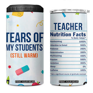 Funny Teacher Appreciation Gifts 4 in 1 Can Cooler Tumbler Tears Of My Students Funny College Professor TB10 One Size: 16 oz Blue Print Your Wear