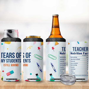 Funny Teacher Appreciation Gifts 4 in 1 Can Cooler Tumbler Tears Of My Students Funny College Professor TB10 Print Your Wear