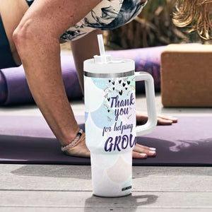 Thank You For Helping Me Grow Tumbler With Handle Thank You Appreciation Gift TB10 Print Your Wear