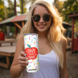 Tiny Human Tamer Teacher Skinny Tumbler Funny Preschool Kindergarten Teachers TB10 Print Your Wear