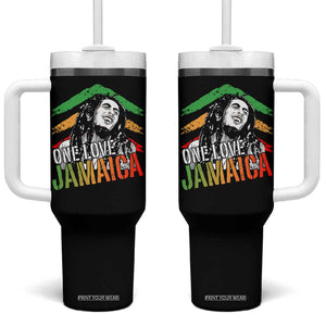 Rasta Reggae Music Marley Tumbler With Handle One Love Jamaica Peace Rastafari Roots TB10 One Size: 40 oz Black Print Your Wear