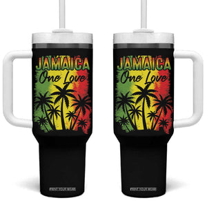 Jamaican Pride Tumbler With Handle One Love Jamaica Peace Sunset Travel Vacation Souvenir TB10 One Size: 40 oz Black Print Your Wear