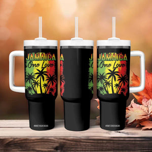 Jamaican Pride Tumbler With Handle One Love Jamaica Peace Sunset Travel Vacation Souvenir TB10 Print Your Wear