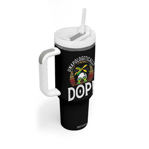 Jamaican Girl Tumbler With Handle Unapologetically Dope Black Pride Melanin Afro Jamaica Flag Messy Bun TB10 Print Your Wear