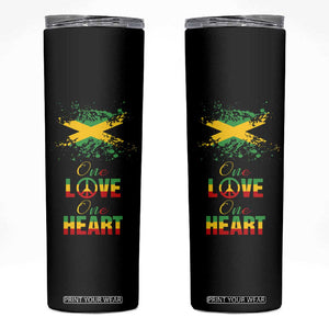 Roots Rock Reggae Skinny Tumbler One Love One Heart Marley Peace Rastafari TB10 Black Print Your Wear