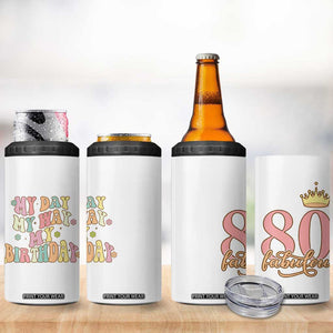 Funny 80th Birthday Gift Idea 4 in 1 Can Cooler Tumbler Women Mom Grandma Turning 80 Gifts for Her TB10 Print Your Wear