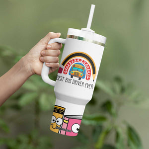Best Bus Driver Ever Appreciation Tumbler With Handle For The Very Best Early Rising Mirror Checking Safe Traveling Kid Loving TB10 Print Your Wear