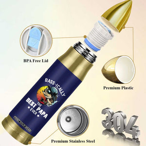 Fishing Gifts For Men Bullet Tumbler Best Papa Ever Bass Fish Fisherman Fathers Day Gift TB10 Print Your Wear