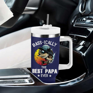 Fishing Gifts For Men Tumbler With Handle Best Papa Ever Bass Fish Fisherman Fathers Day Gift TB10 Print Your Wear