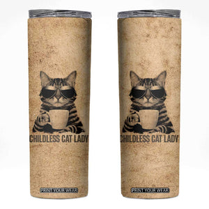 President Kamala Harris 2024 Skinny Tumbler Vintage Coffee Cat Childless Cat Lady TB10 Brown Print Your Wear