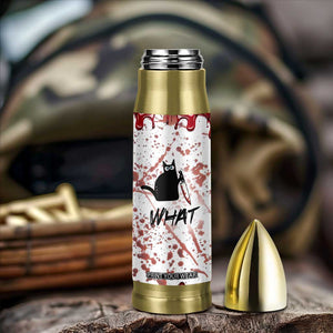 Funny Cat Lover Gifts Bullet Tumbler Halloween Murderous Cat With Knife What TB10 Print Your Wear