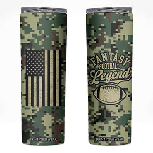 Fantasy Football Legend Skinny Tumbler Camo American Flag TB10 Camo Print Your Wear
