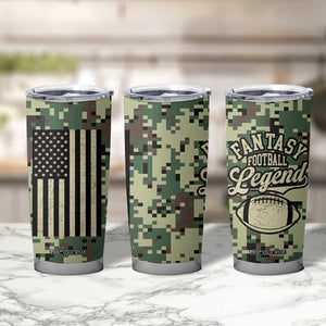 Fantasy Football Legend Tumbler Cup Camo American Flag TB10 Print Your Wear