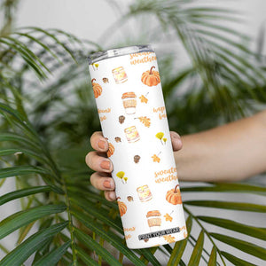 Pumpkin Season Fall Gift Skinny Tumbler Autumn Travel Cup For Thanksgiving TB10 Print Your Wear
