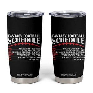 American Fantasy Football Lines Tumbler Cup Funny Schedule Cool Sports Player TB10 Black Print Your Wear